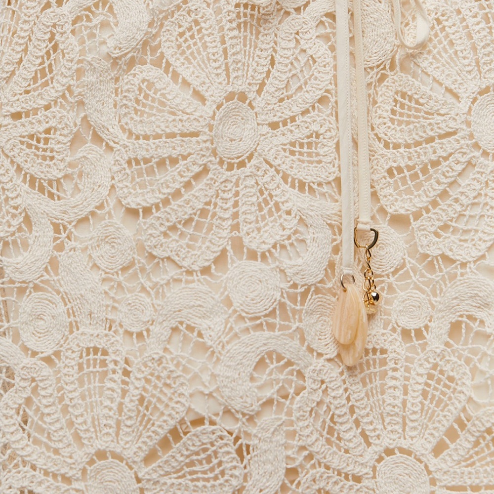 Zara Cream Crochet Lace Midi Skirt - Picture 11 of 16
